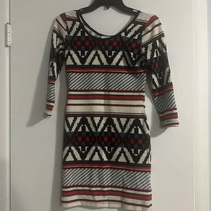 Tribal print sweater dress